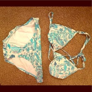 Lilly Pulitzer Bikini, white & blue (XS)
